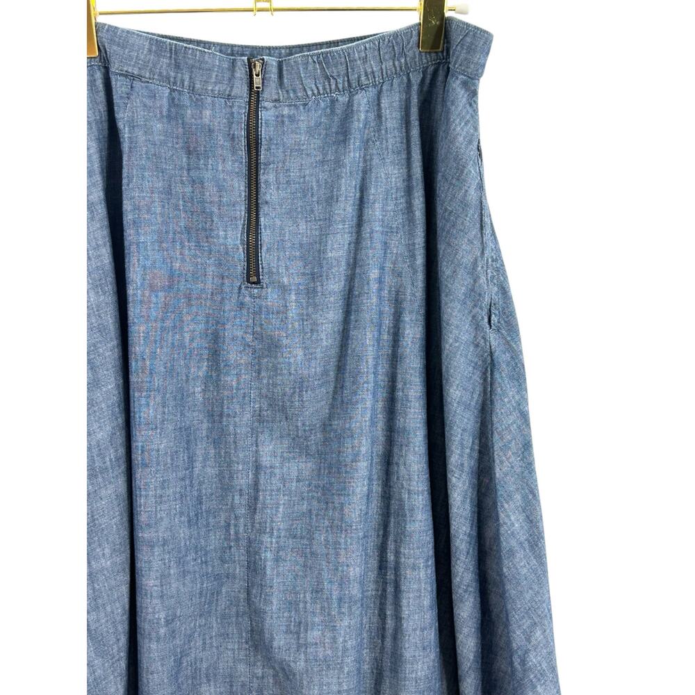 Lane Bryant Blue Chambray Midi Skirt - Picture 2 of 5
